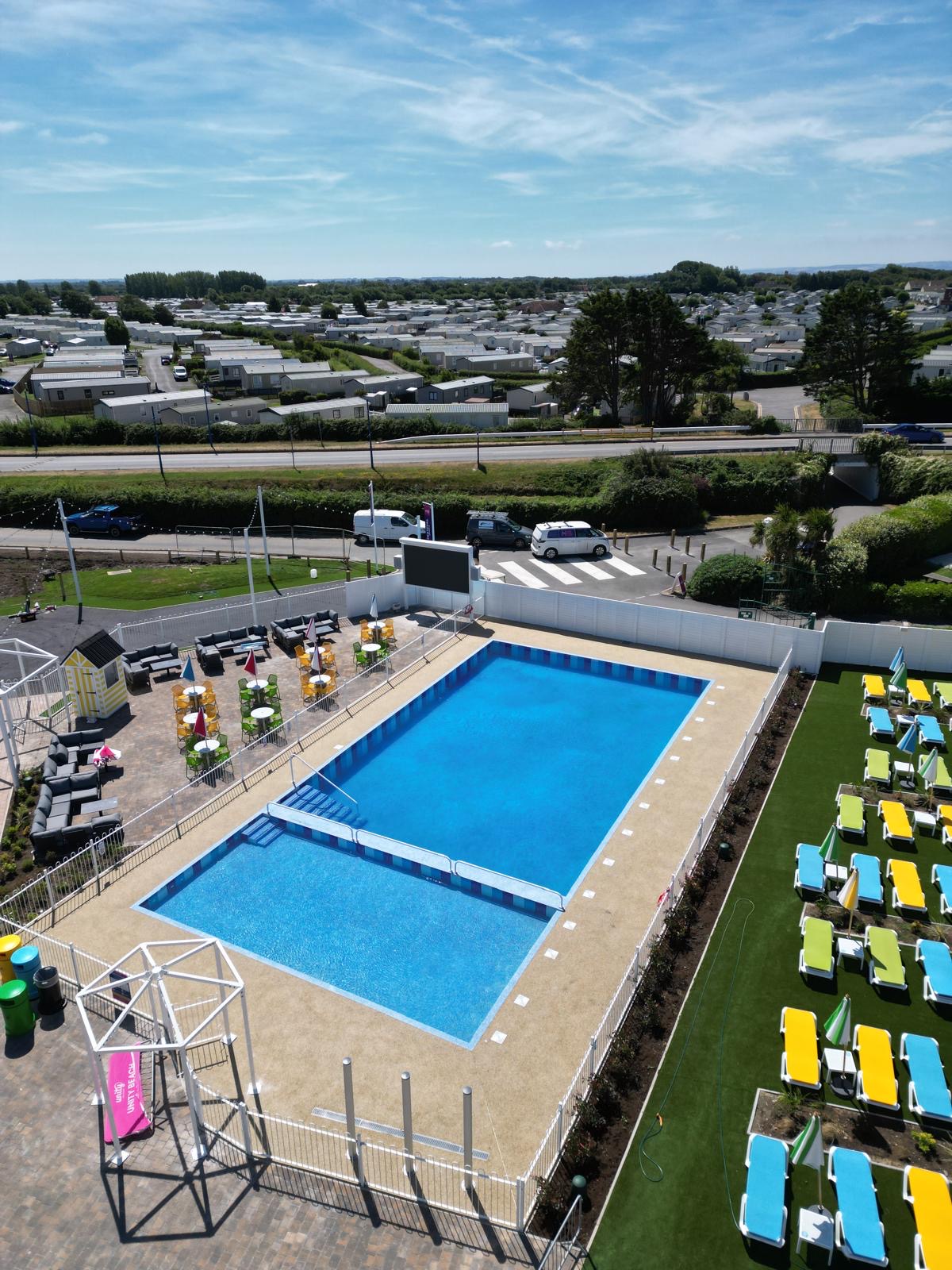 Finished 20m x 10m commercial pool at Unity Beach Holiday Park